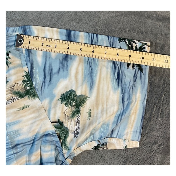 Saddlebred Men's Tropical Hawaiian Button Down Shirt Blue XXL - Picture 4 of 6